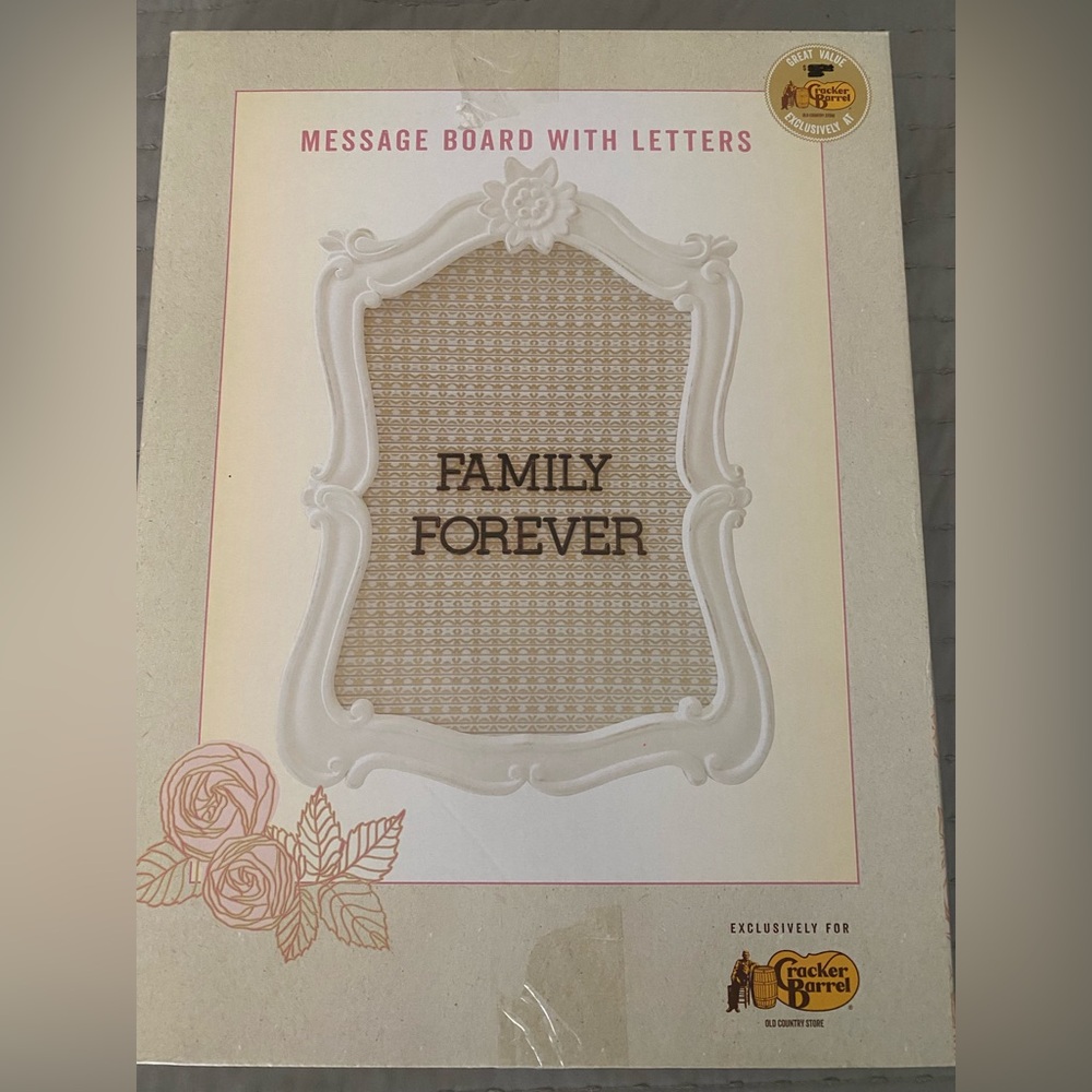 Cracker Barrel White and Brown Message Board
